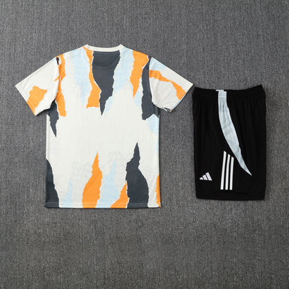 Real Madrid Shorts Set-White, Orange and Black