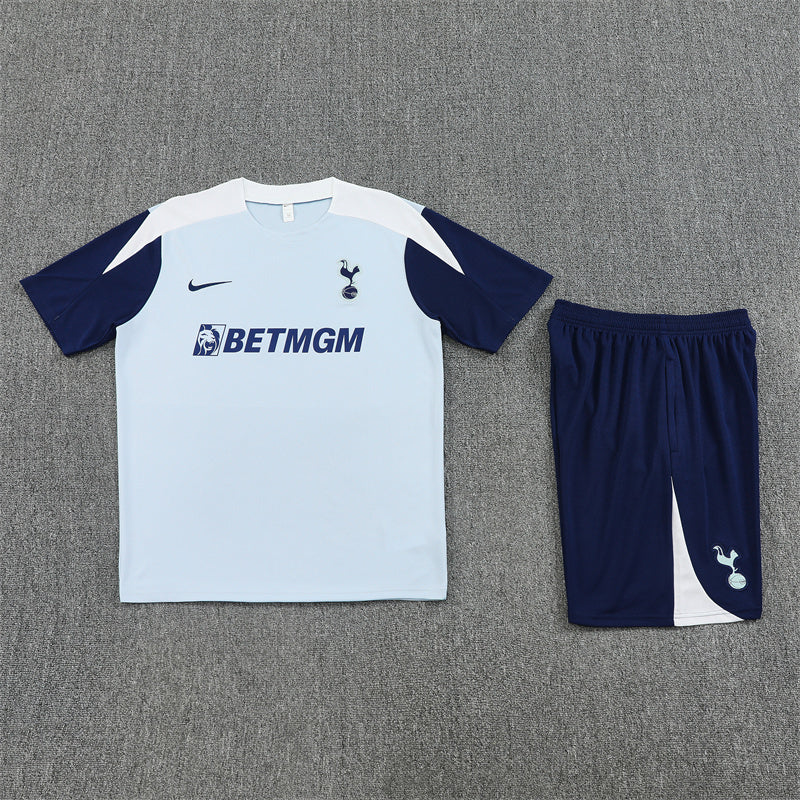 Tottenham Shorts Set-White and Navy Blue