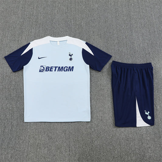 Tottenham Shorts Set-White and Navy Blue