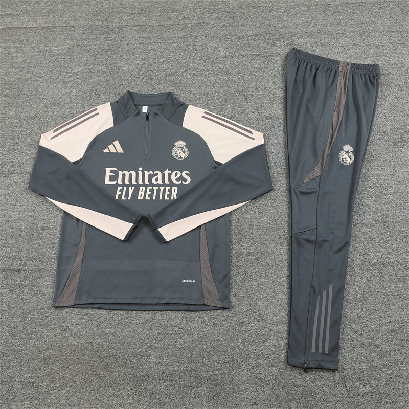 Real Madrid Tracksuit-Grey and Cream