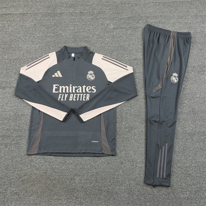 Real Madrid Tracksuit-Grey and Cream