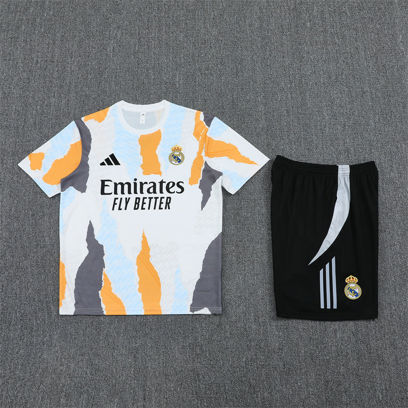 Real Madrid Shorts Set-White, Orange and Black