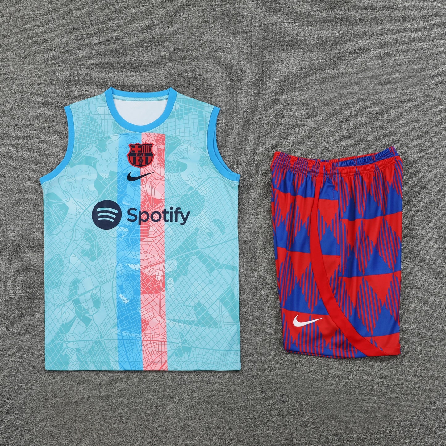 Barcelona Vest Set-Blue and Red