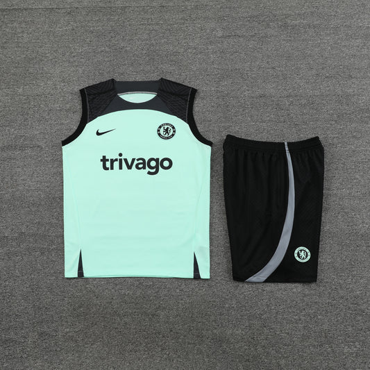 Chelsea Vest Set-Light Blue and Black