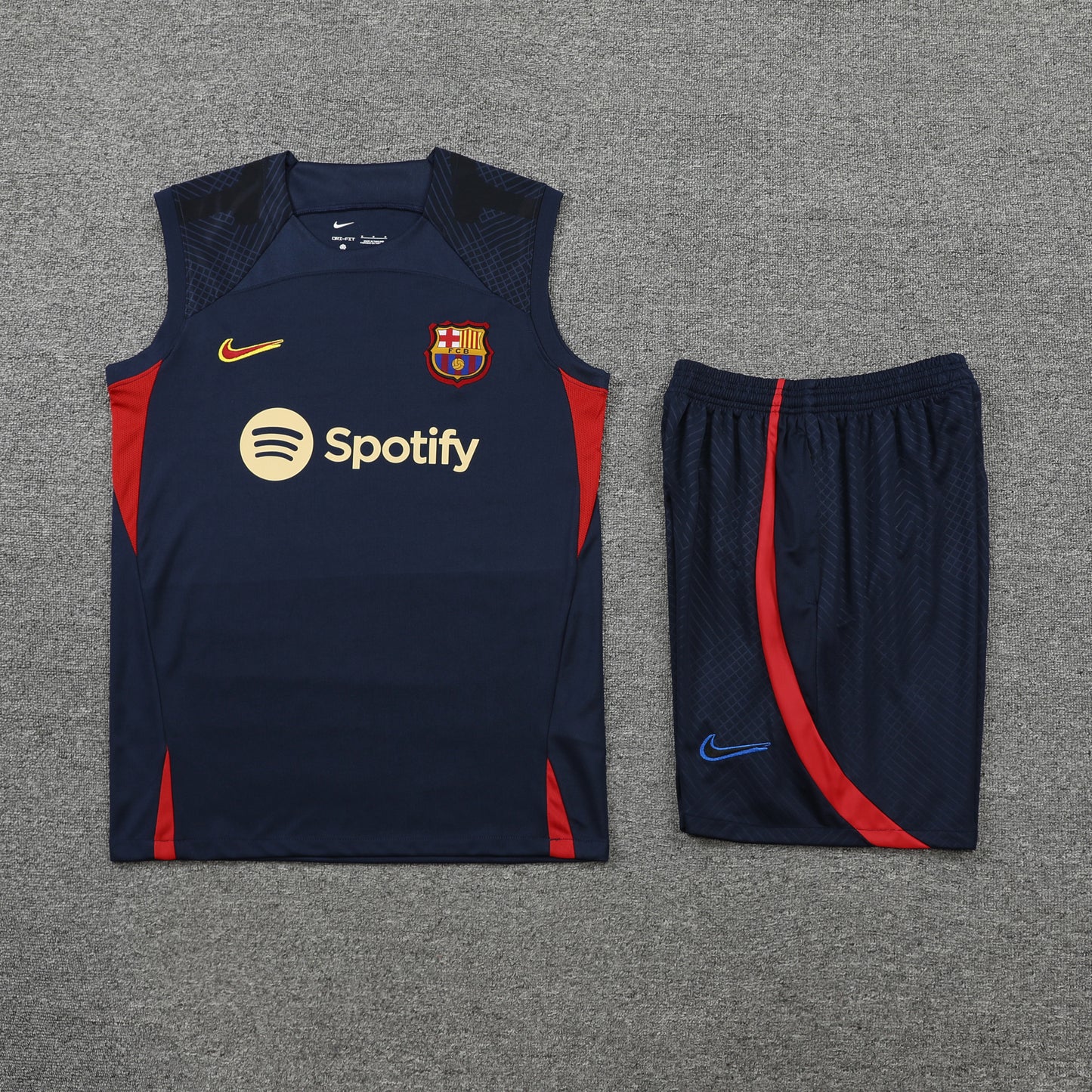 Barcelona Vest Set-Navy Blue and Red