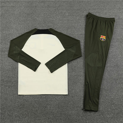Barcelona Tracksuit-Cream and Dark Green