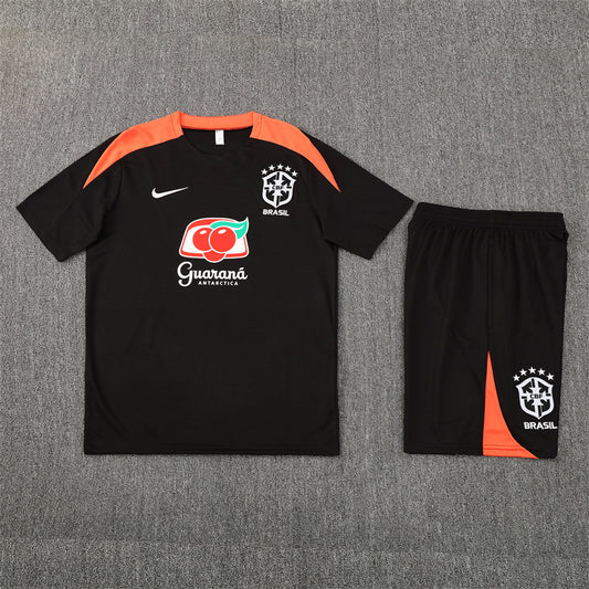 Brazil Shorts Set-Black and Orange