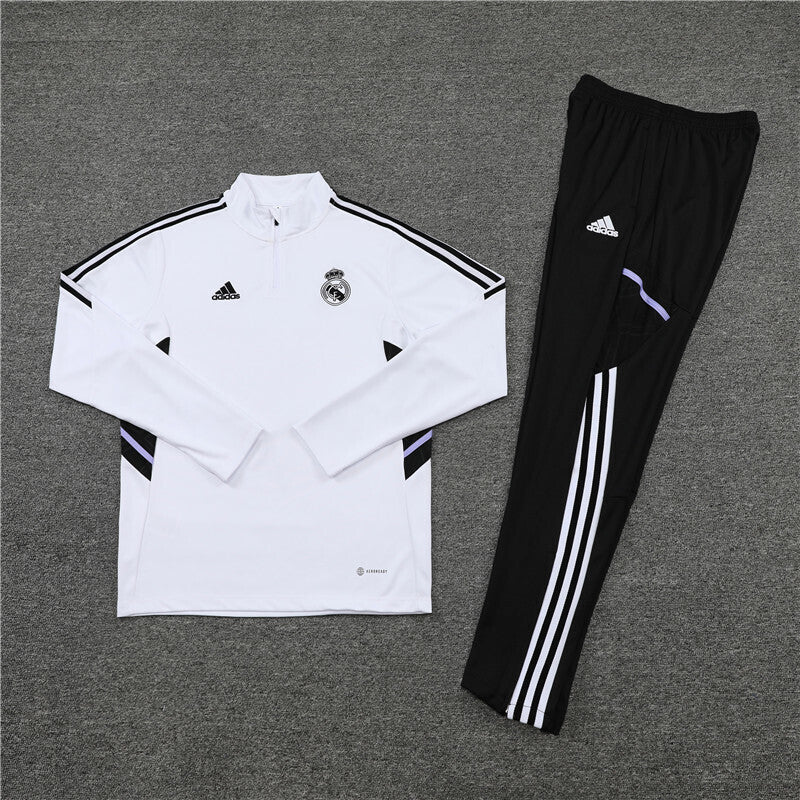 Real Madrid Tracksuit-White and Black