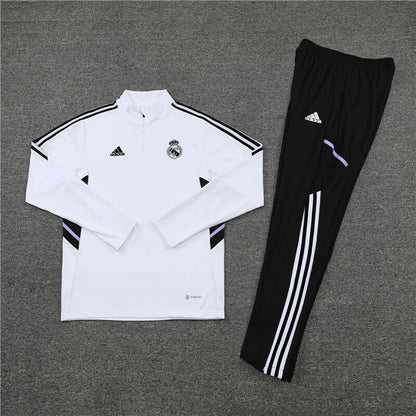 Real Madrid Tracksuit-White and Black