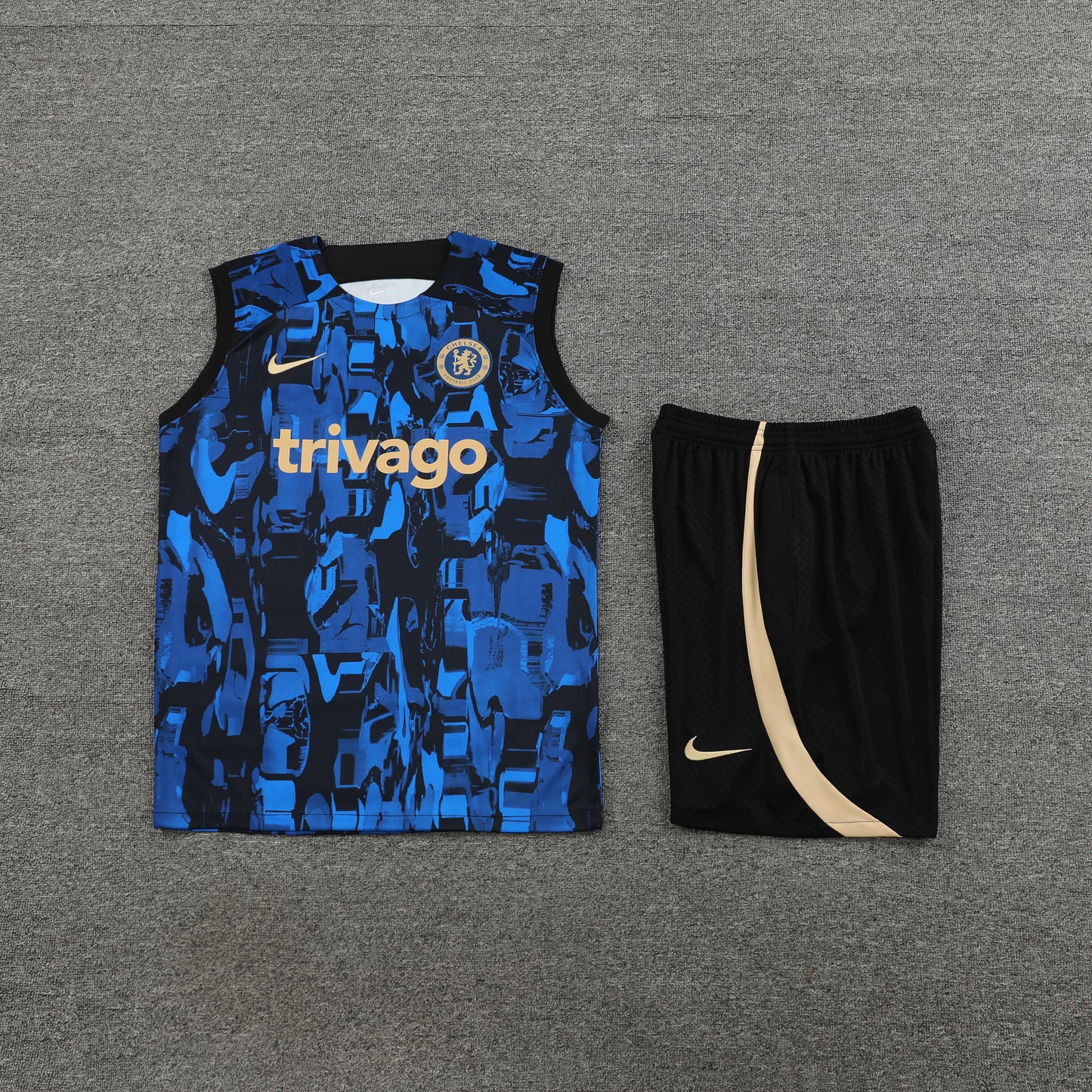 Chelsea Vest Set-Blue and Black