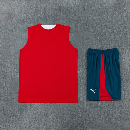 Portugal Vest Set-Red and Navy Blue