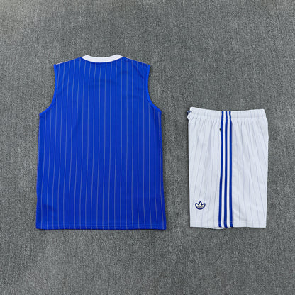 Chelsea Vest Set-Blue and White