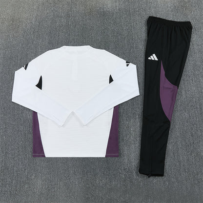 Manchester United Tracksuit-White and Black