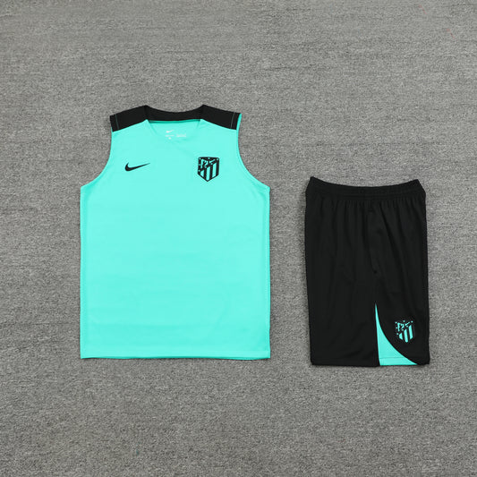 Atletico Madrid Vest Set-Light Blue and Black