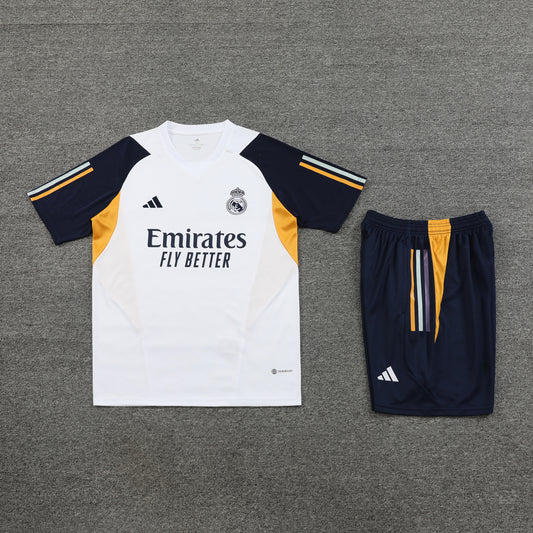 Real Shorts Set-White and Navy Blue