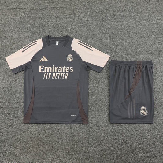 Real Madrid Shorts Set-Dark Grey and Cream