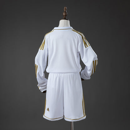 Real Madrid 11/12 Home Retro Long-Sleeve Kids Kit