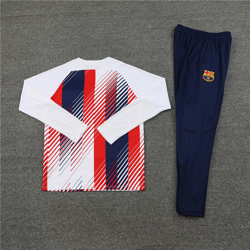 Barcelona Tracksuit-Red, White and Navy Blue