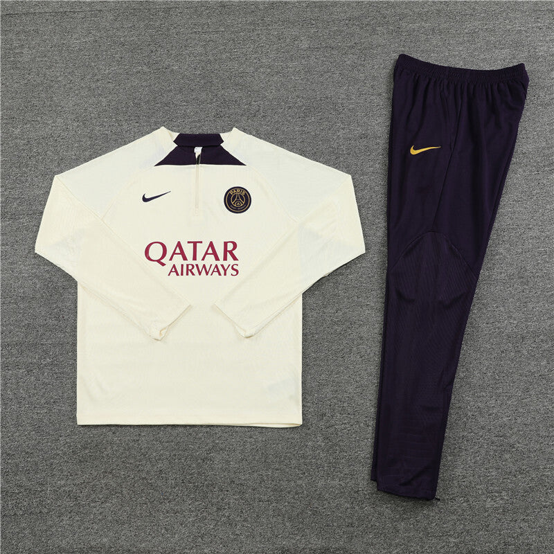 PSG Tracksuit-Cream and Dark Purple
