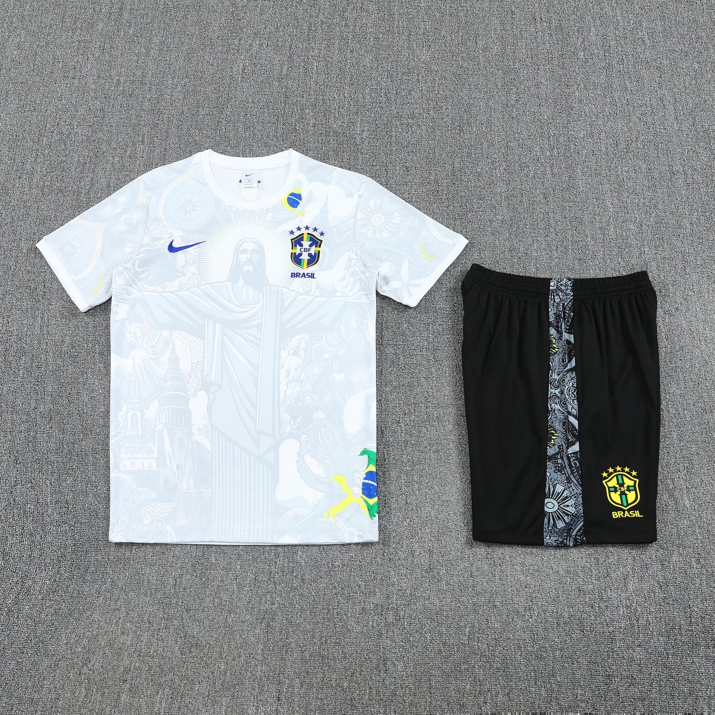 Brazil Shorts Set-White and Black