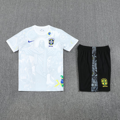 Brazil Shorts Set-White and Black