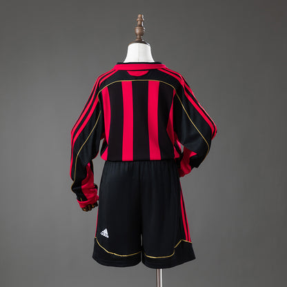 AC Milan 06/07 Home Retro Long Sleeve Kids Kit