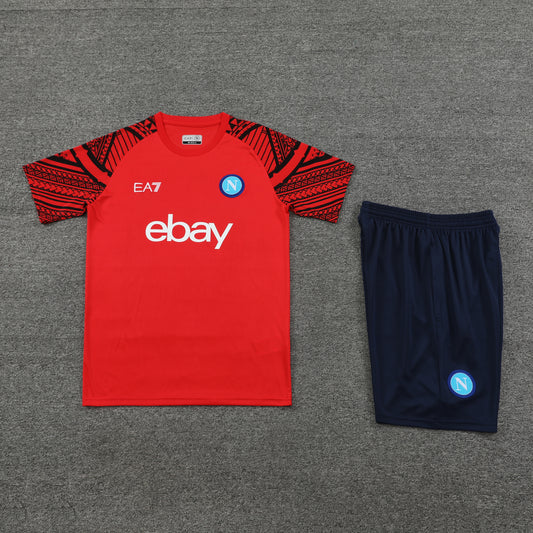Napoli Shorts Set-Red and Navy Blue