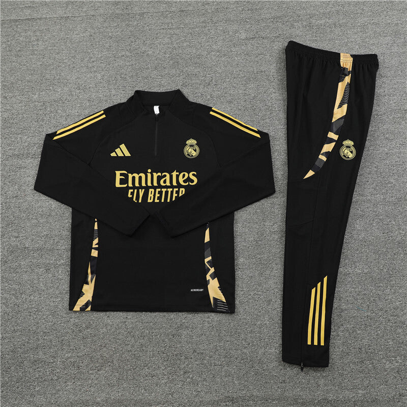 Real Madrid Tracksuit-Black and Golden
