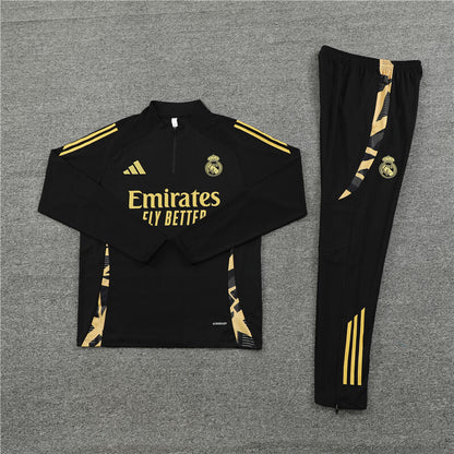 Real Madrid Tracksuit-Black and Golden
