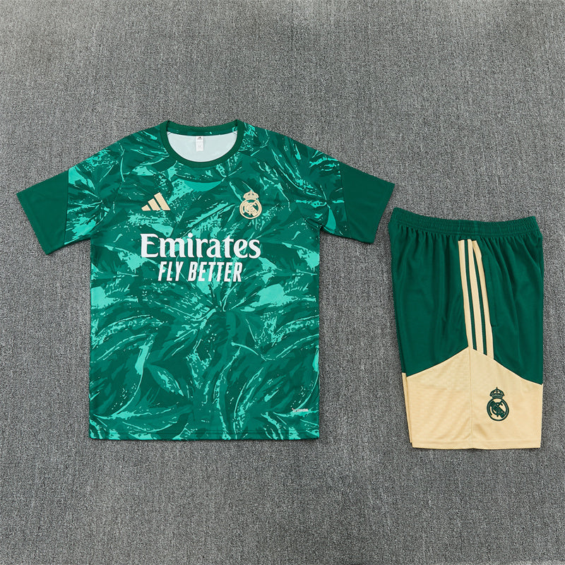 Real Madrid Shorts Set-Dark Green and Cream