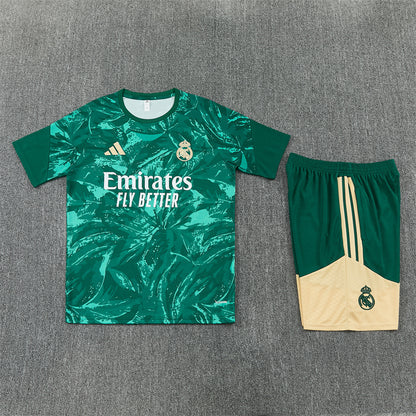 Real Madrid Shorts Set-Dark Green and Cream