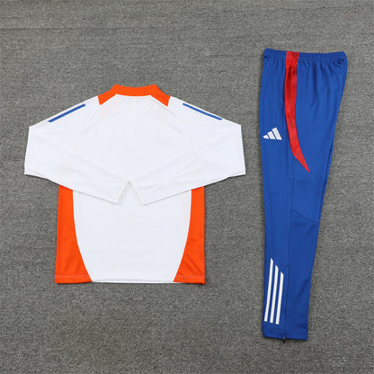 Japan Tracksuit-White, Orange and Dark Blue