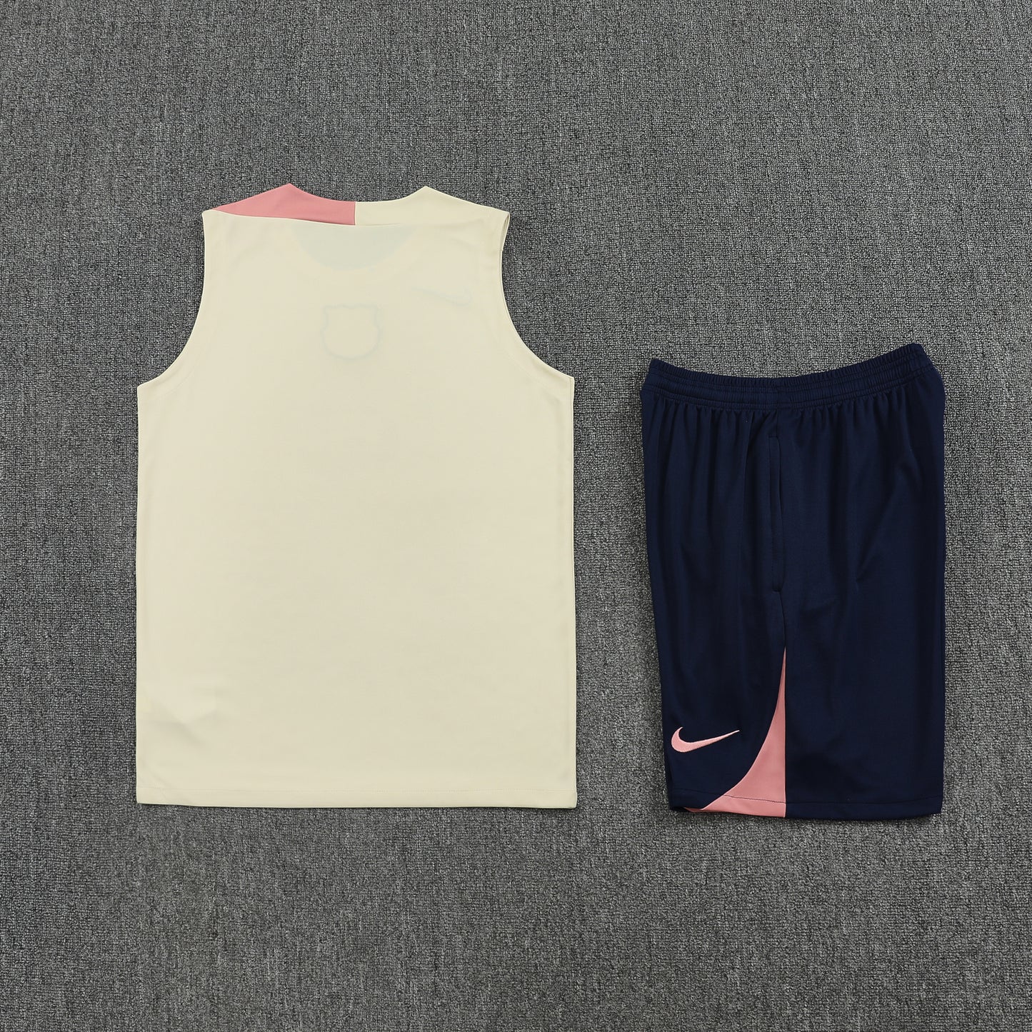 Barcelona Vest Set-Cream and Navy Blue