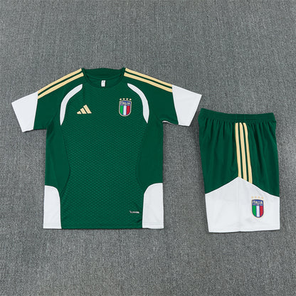 Italy Shorts Set-Dark Green and White