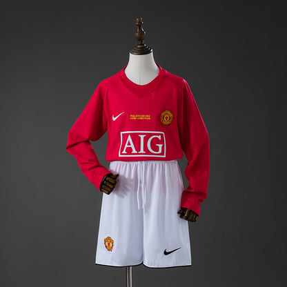 M-U 07/08 Home Retro Long Sleeve Kids Kit