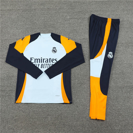 Real Madrid Tracksuit-White, Golden and Black