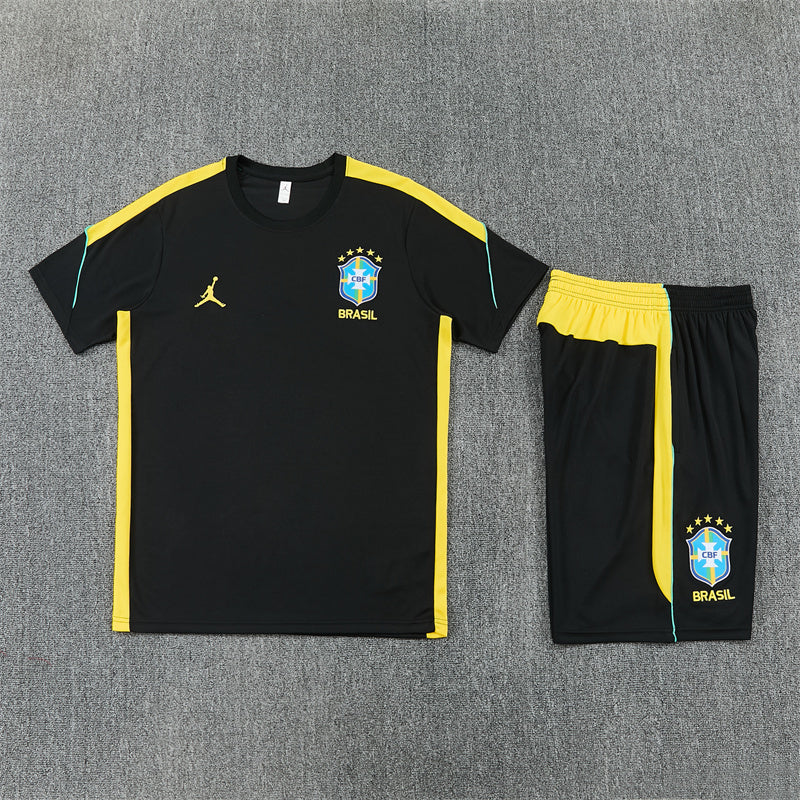 Brazil Shorts Set-Black and Yellow