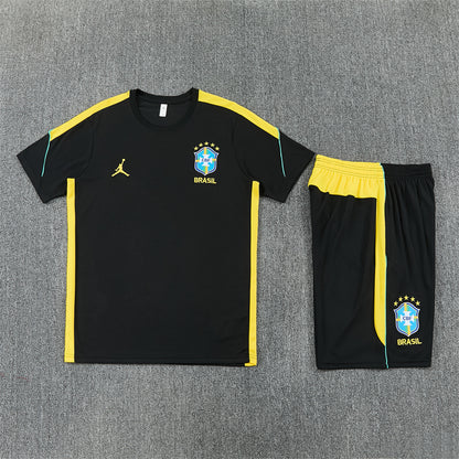 Brazil Shorts Set-Black and Yellow