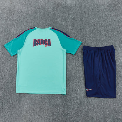 Barcelona Shorts Set-Mint Green and Navy Blue