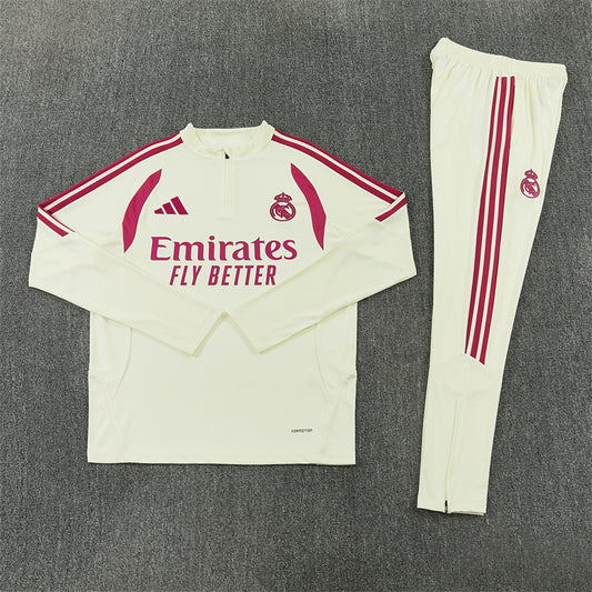 Real Madrid Tracksuit-Cream and Pink