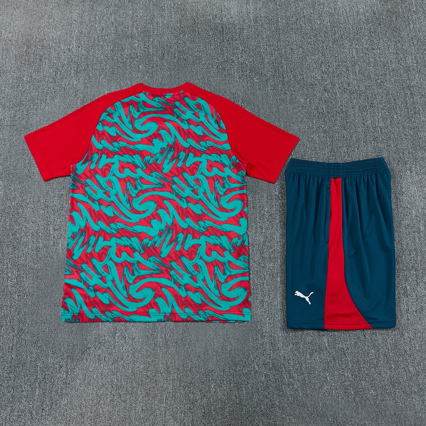 Portugal Shorts Set-Red, Green and Navy Blue