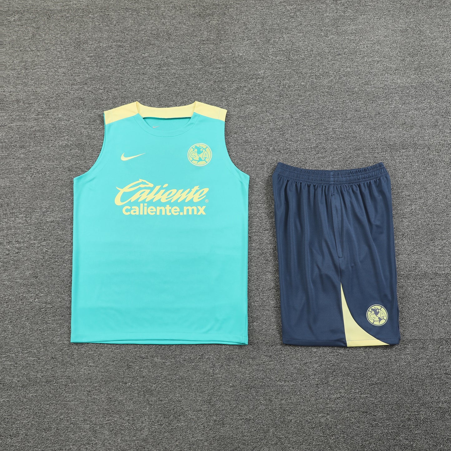 Club America Vest Set-Light Green and Dark Grey