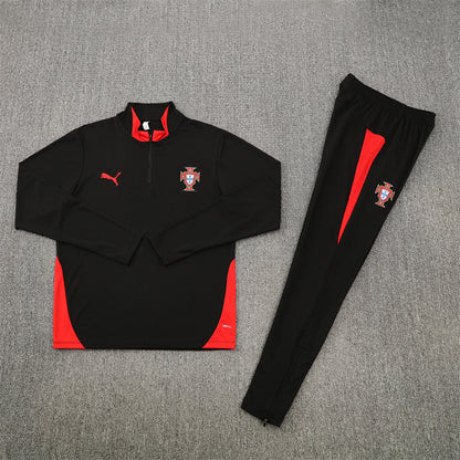 Portugal Tracksuit-Black and Red