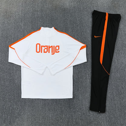 Netherlands Tracksuit-White and Black