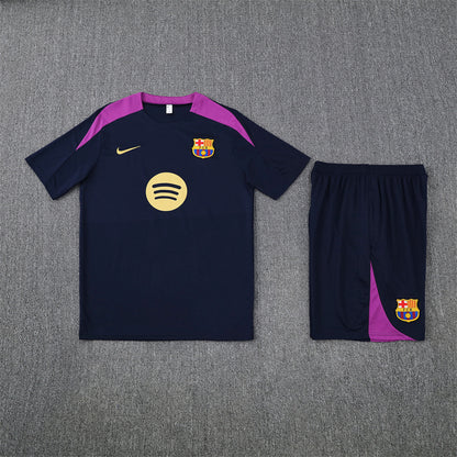 Barcelona Shorts Set-Navy Blue and Purple