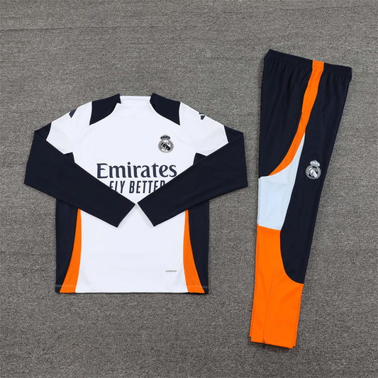 Real Madrid Tracksuit-White and Black