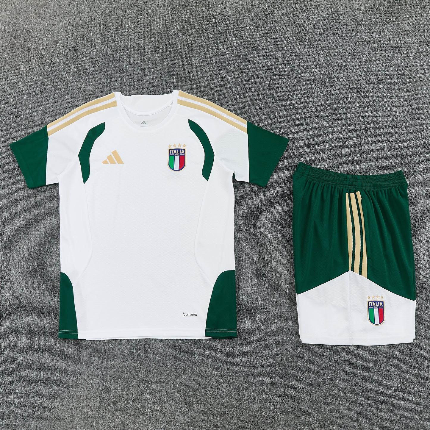 Italy Shorts Set-White and Green