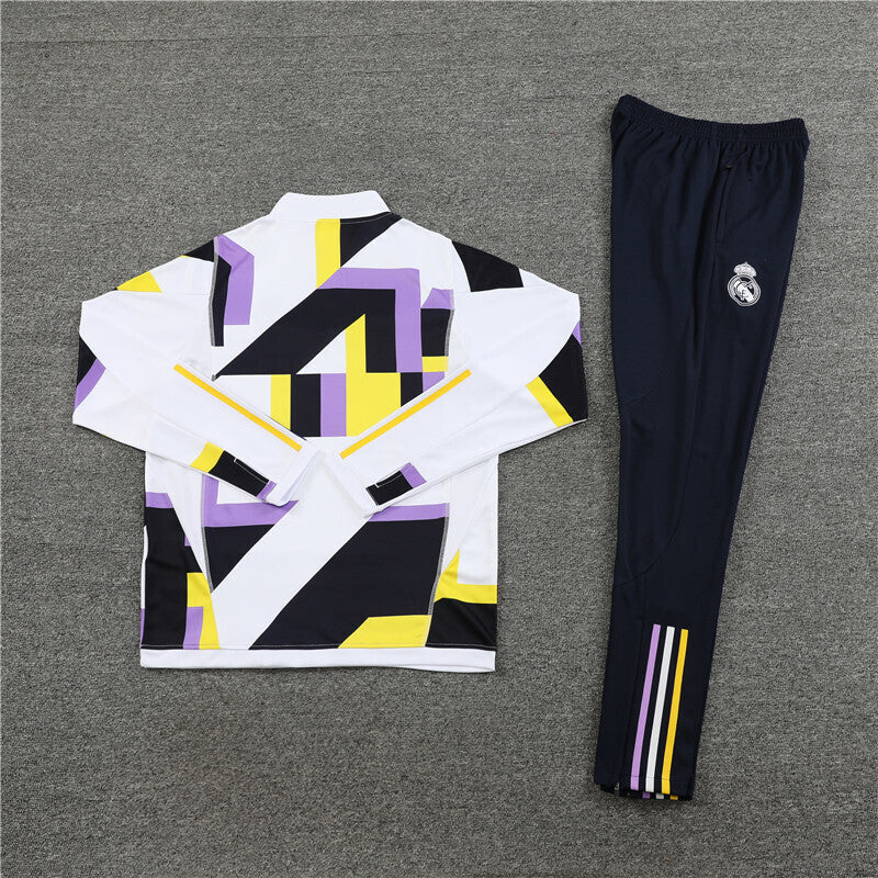 Real Madrid Tracksuit-White and Black