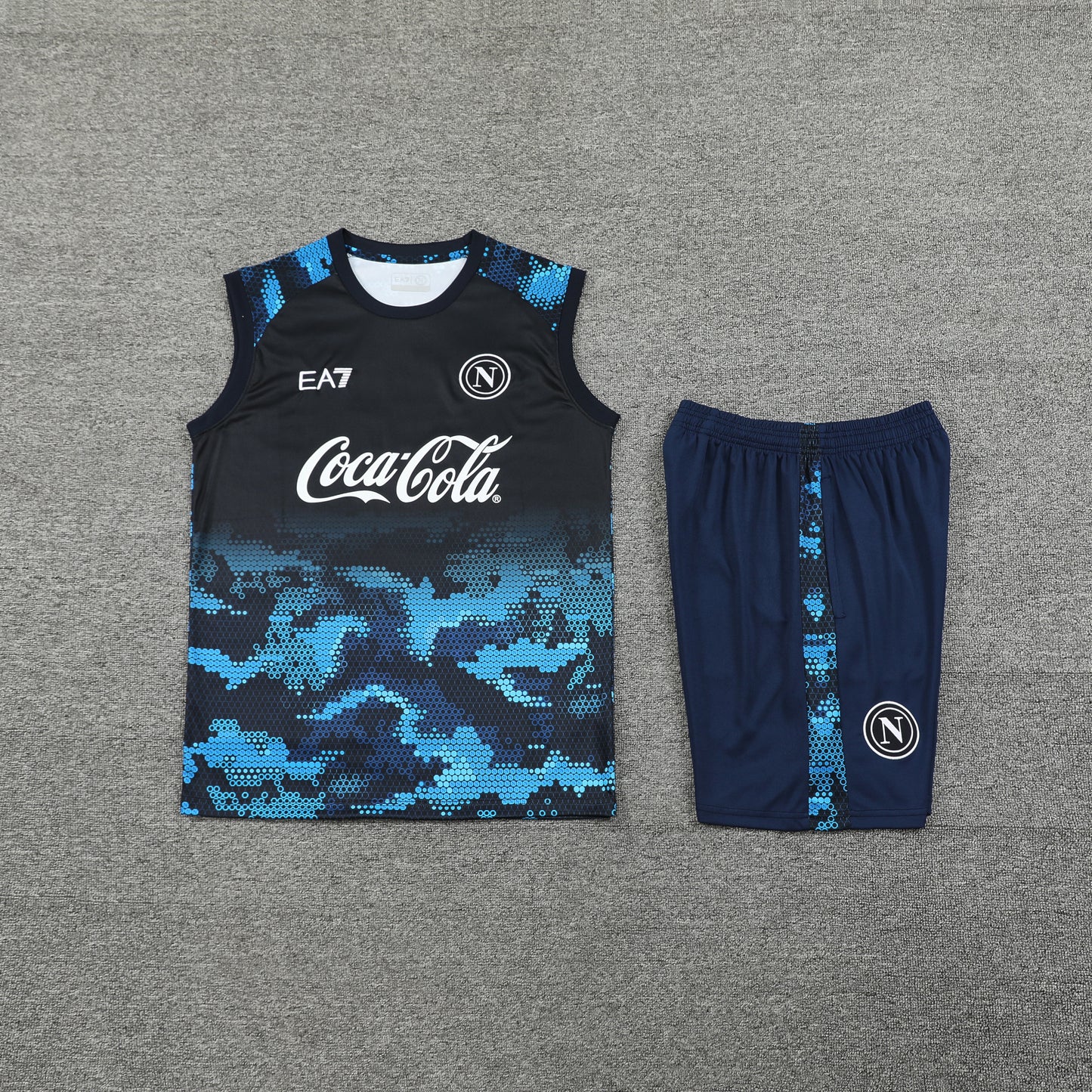Napoli Vest Set-Blue and Black