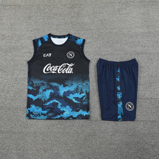 Napoli Vest Set-Black and Blue